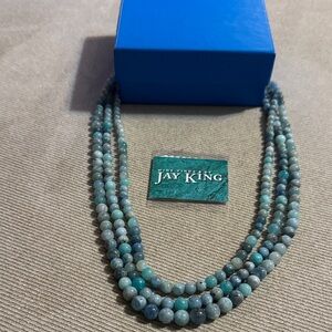 Jay King Blue and Gray Beaded Necklace